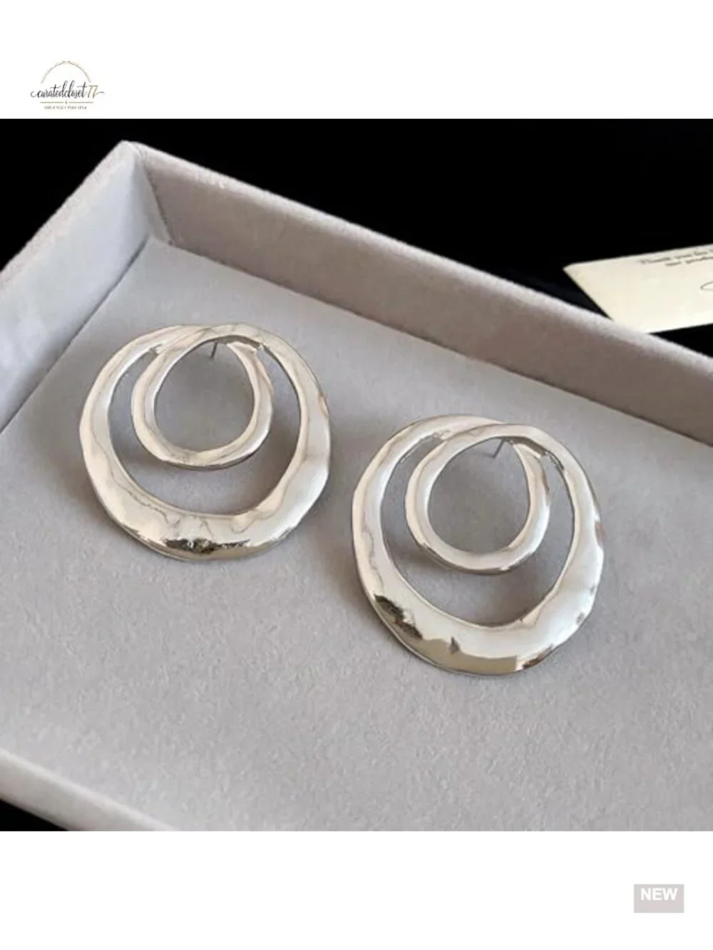 Chunky Geometric Dangle Earrings Large Statement Drop Earrings Hollow Metal